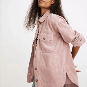 Madewell Pink Corduroy Utility Jacket